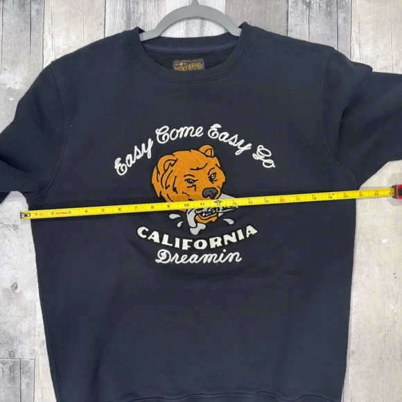 Lucky Brand Easy Come Easy Go California Dreamin Black Crewneck Sweatshirt - Picture 4 of 9
